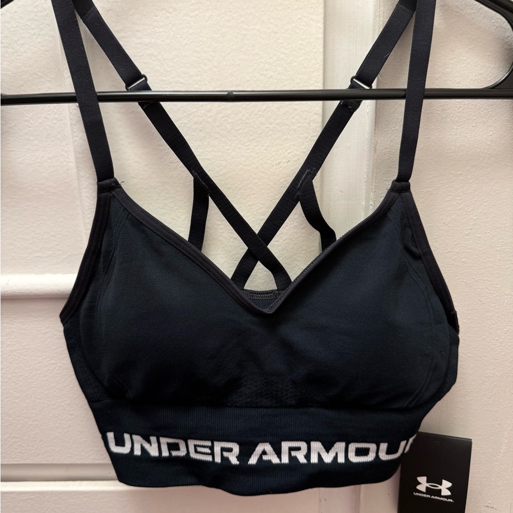 Under Armour Seamless Longline Sports Bras Black XS 2 Pack NWT